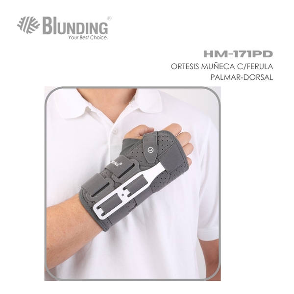 ORTESIS DE MUÑECA CON FÉRULA PALMAR-DORSAL