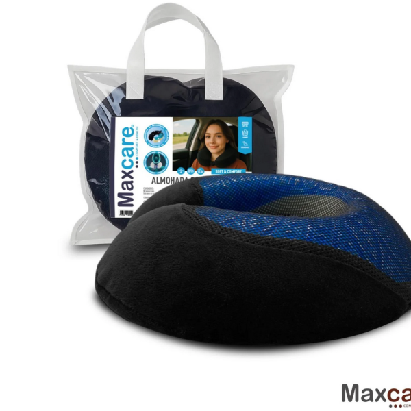 Almohada de viaje Soft Gel Maxcare con empaque de transporte y capa de gel visible - Medicalab SPA.
